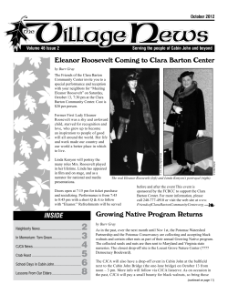 Eleanor Roosevelt Coming To Clara Barton Center