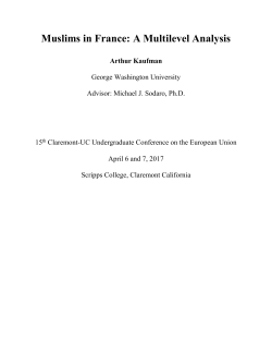 Muslims in France: A Multilevel Analysis Arthur Kaufman