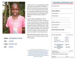 sponsorship commitment card name: owembabazi cynthia age: 5
