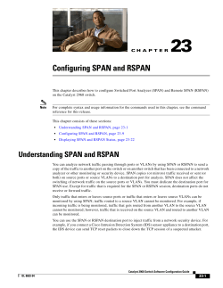 Configuring SPAN and RSPAN