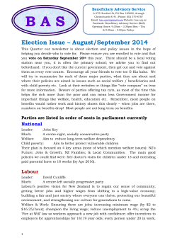 Election Issue &ndash; August/September 2014
