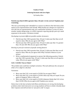 Patrick says that 0.500 is greater than .50 and .5. Is he correct