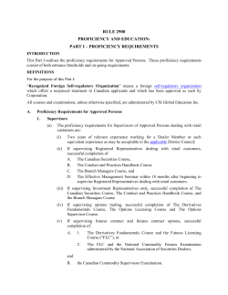 Rule 2900 - Proficiency and Education