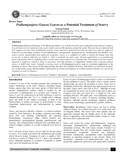 Psidiumguajava (Guava) Leaves as a Potential Treatment of Scurvy