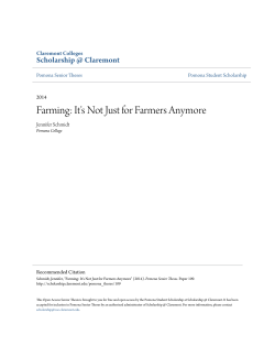 Farming: It`s Not Just for Farmers Anymore