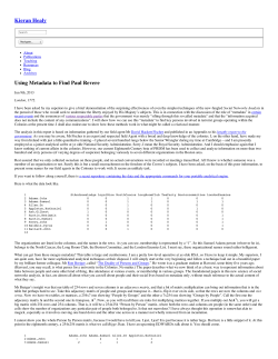 Kieran Healy Using Metadata to Find Paul Revere
