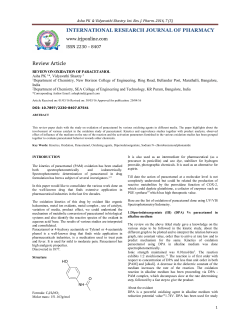 review on oxidation of paracetamol - International Research Journal