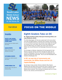 Eighth Graders Take on DC FOCUS ON THE MIDDLE Inside South