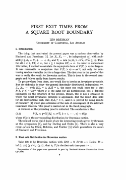first exit times from - University of California, Berkeley