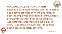OSH in Responsible Mining-P2 - Occupational Safety and Health