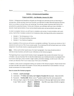 Name Venture - Entrepreneurial Expedition Proiect and WAC