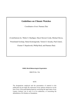 Guidelines on Climate Watches