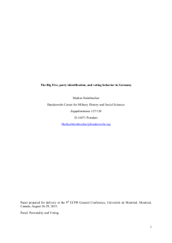 1 The Big Five, party identification, and voting behavior in Germany