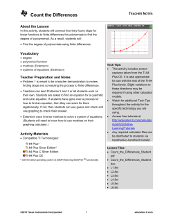 Count the Differences - TI Education