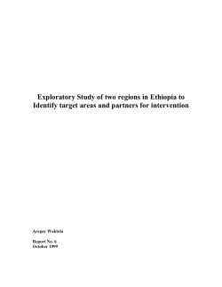 Exploratory Study of two regions in Ethiopia to