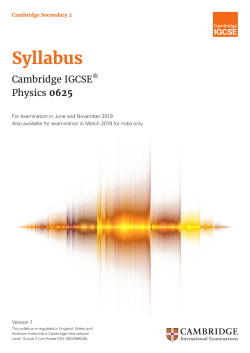 2019 Syllabus - Cambridge International Examinations