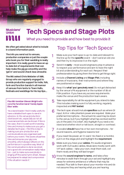 Tech Specs and Stage Plots