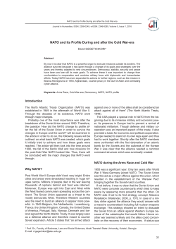 NATO and its Profile During and after the Cold War-era