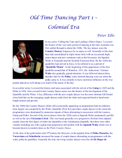 Old Time Dancing Part 1 &ndash; Colonial Era