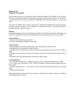 PIERRE GATTAZ PRESIDENT OF THE MEDEF Pierre