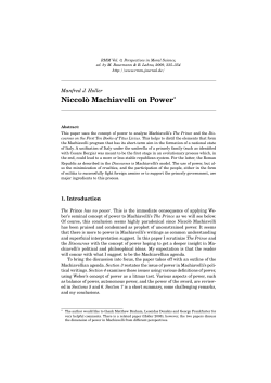 Niccol&ograve; Machiavelli on Power - RMM