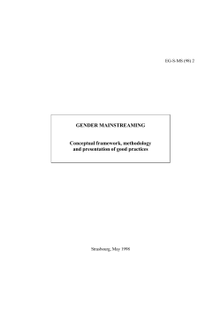 GENDER MAINSTREAMING Conceptual framework