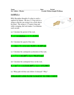 SAMPLE PROBLEMS - Circular Motion ANSWERS