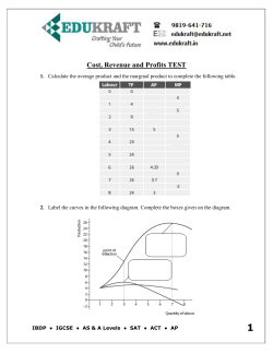 Cost, Revenue and Profits TEST