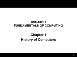 Chapter 1 History of Computers