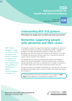 Dementia: supporting people with dementia and their carers