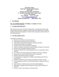 Speech 103 - Kaskaskia College