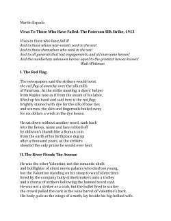 Mart&iacute;n Espada Vivas To Those Who Have Failed: The Paterson Silk