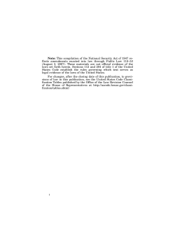 Note: This compilation of the National Security Act of 1947 re