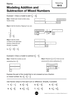 Modeling Addition and Subtraction of Mixed Numbers