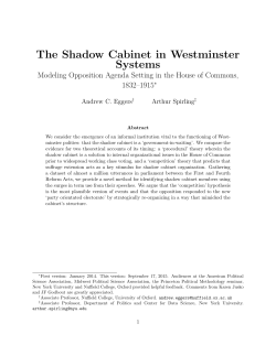The Shadow Cabinet in Westminster Systems