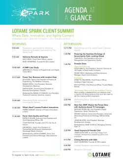 agenda at a glance