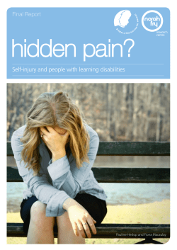 hidden pain? &ndash; Self injury and people with - Self