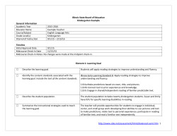 Kindergarten - Illinois State Board of Education