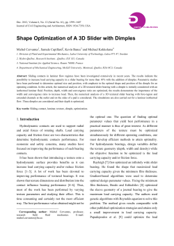 Shape Optimization of A 3D Slider with Dimples