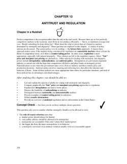 chapter 13 antitrust and regulation