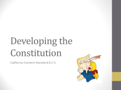 Developing the Constitution