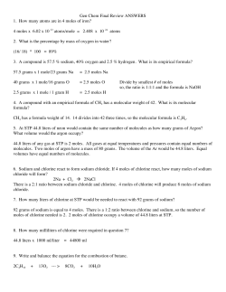 Gen Chem Final Review ANSWERS