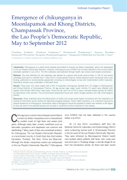 Emergence of chikungunya in Moonlapamok and Khong Districts