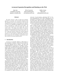 Acronym-Expansion Recognition and Ranking on