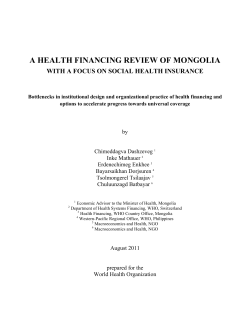 a health financing review of mongolia