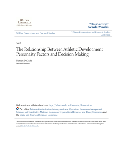 The Relationship Between Athletic Development Personality Factors