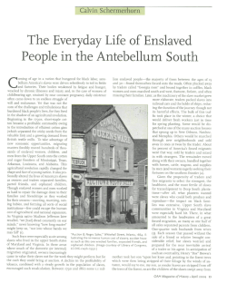 The Everyday Life of Enslaved People in the Antebellum South