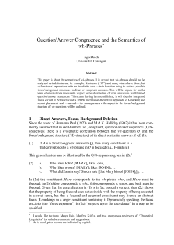 Question/Answer Congruence and the Semantics of wh