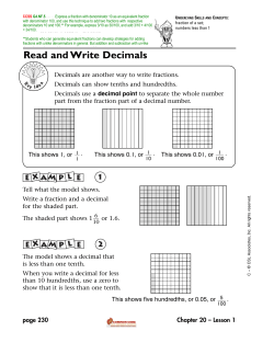 Read and Write Decimals