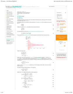 Pi Formulas -- from Wolfram MathWorld
